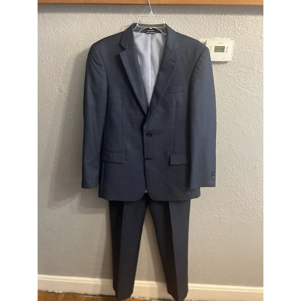 Tommy‎ Hilfiger Men's Blue Wool Suit Suit Size 40R Pants 35x31